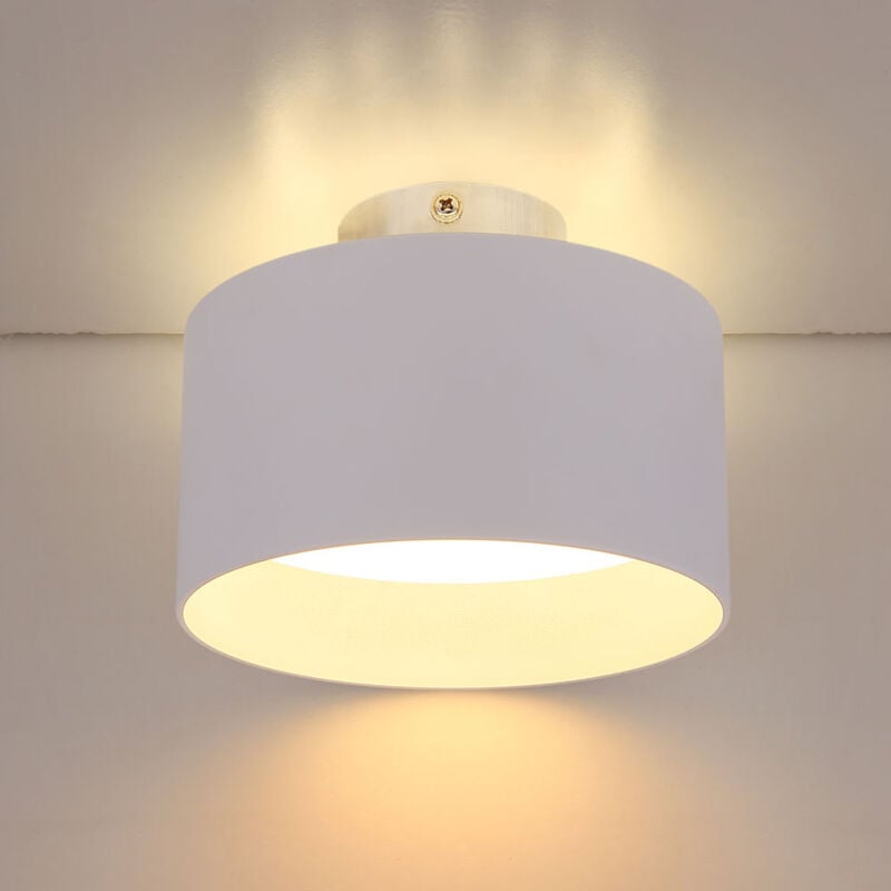 foto del prodotto globo - plafoniera led rotonda, lampada da soffitto per soggiorno, bianca con retroilluminazione, interruttore a 3 livelli, illuminazione su e giù, pxh 14x10,5 cm