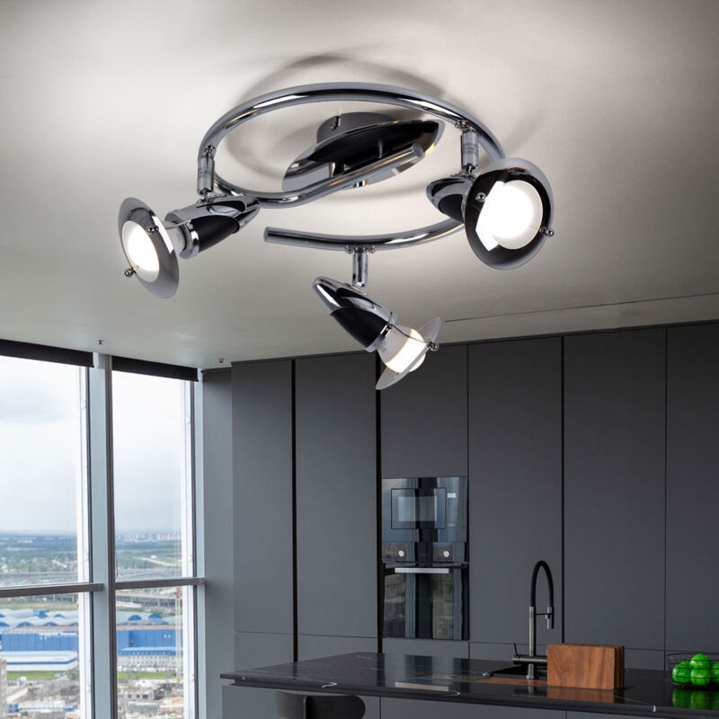 foto del prodotto globo plafoniera led spot rondell plafoniera 3 fiamme metallo legno lampada da sala da pranzo faretto led da soffitto rondell, 3x e14 led, 30x17,5