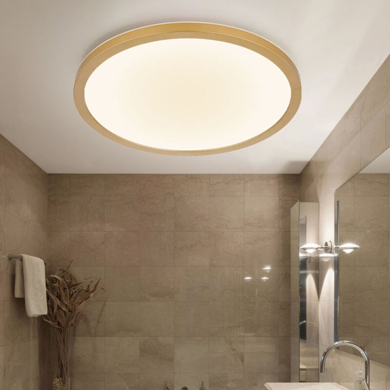 foto del prodotto globo plafoniera luce bagno lampada soggiorno plafoniera moderna retroilluminazione led, ip44, ottone opale, 1x led 24w 2300lm 3000k bianco caldo,
