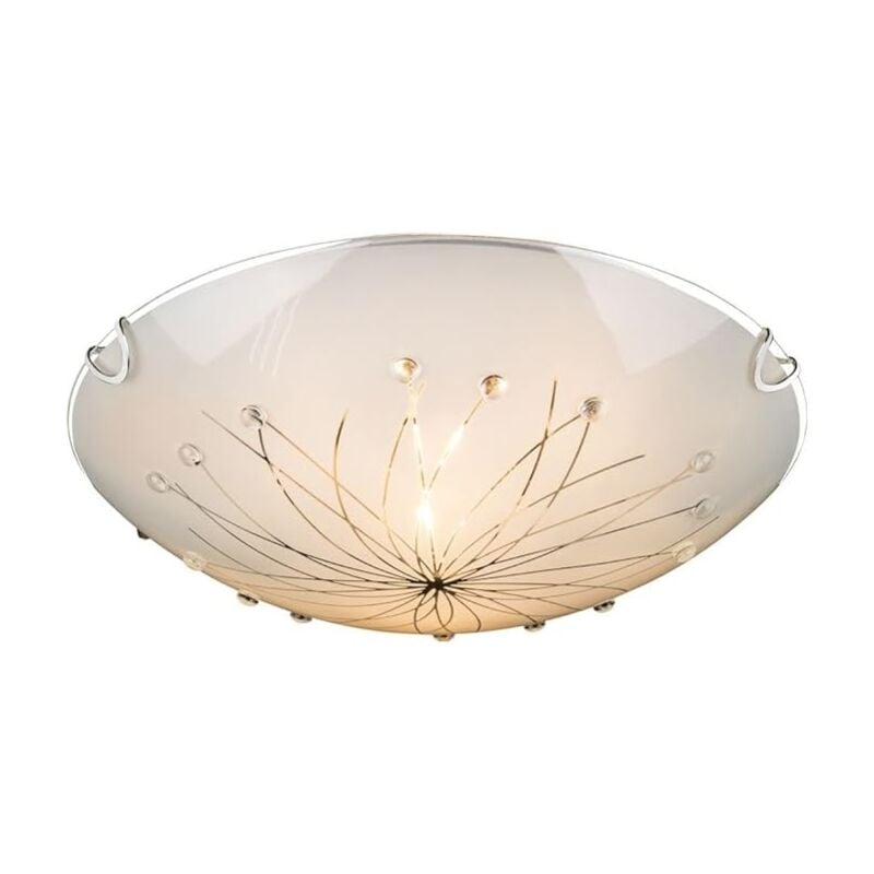 foto del prodotto globo plafoniera metallo bianco, 2 x e27