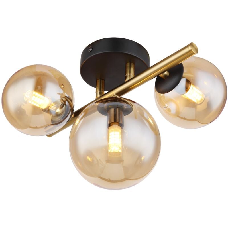foto del prodotto globo plafoniera metallo nero opaco 3 x g9