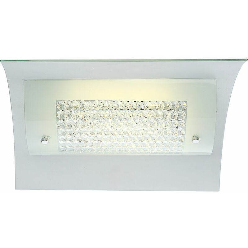 foto del prodotto globo plafoniera plafoniera cristallo lampada da soggiorno, cristalli trasparenti classici in vetro satinato, led 15w 1100lm bianco neutro, hxlxl