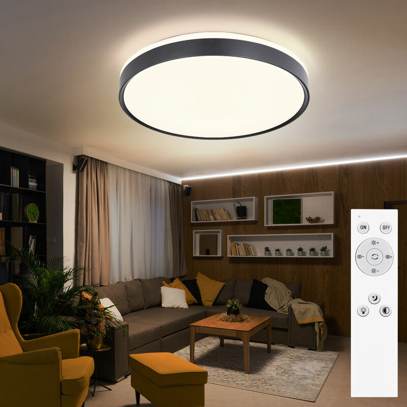 foto del prodotto globo plafoniera plafoniera design lampada sala da pranzo lampada soggiorno, telecomando dimmerabile luce notturna cct, metallo nero bianco opale,