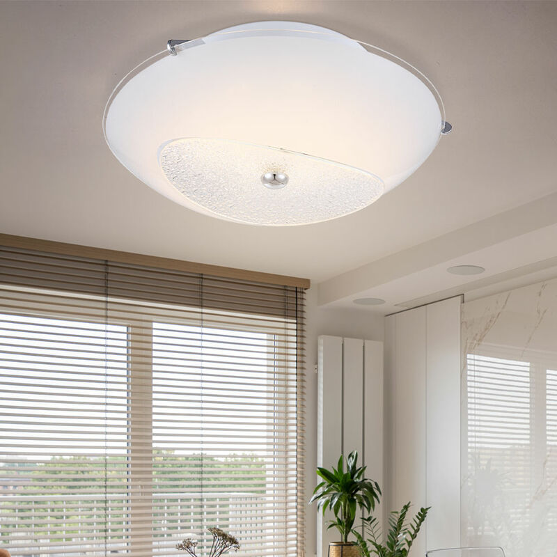 foto del prodotto globo plafoniera, plafoniera, lampada soggiorno, lampada camera da letto, cristalli classici, vetro cromato trasparente, 1x led 8w 640lm bianco