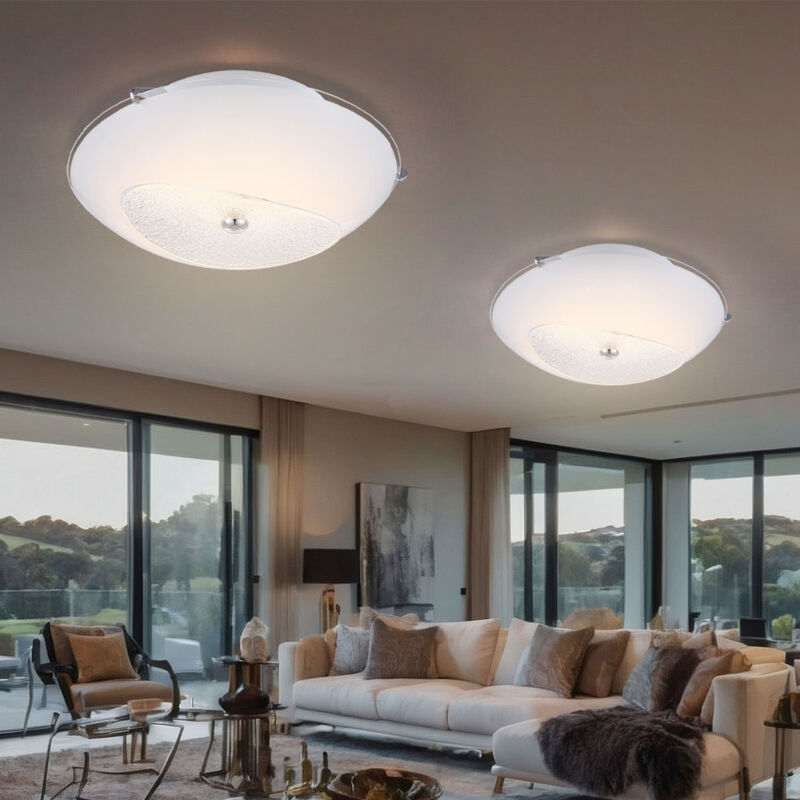 foto del prodotto globo plafoniera plafoniera soggiorno lampada camera da letto, cristalli classici, vetro trasparente cromato, 1x led 8w 640lm bianco neutro, dxh