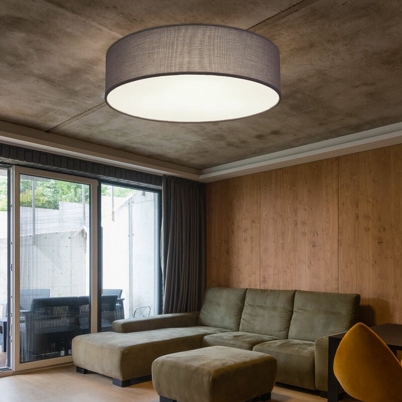 foto del prodotto globo plafoniera plafoniera tessuto antracite lampada soggiorno illuminazione camera da letto moderno, tessuto bianco antracite, rotondo, 3x e27,