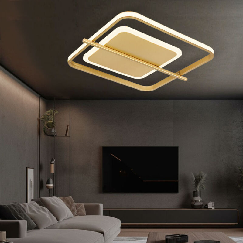 foto del prodotto globo plafoniera soggiorno lampada led color oro plafoniera camera da letto, metallo alluminio, 1x led 36w 2650lm bianco caldo, lxpxh 40x36x5 cm