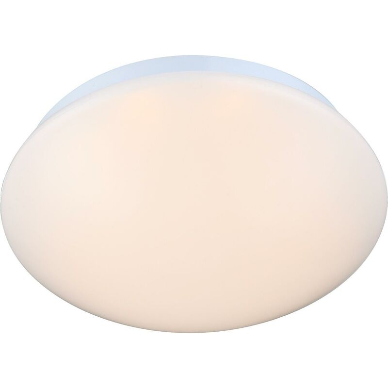 foto del prodotto globo plafoniera tonda con lampada led inclusa marlon, colore bianco, acrilico opale, 8w, 500 lumen, 3000k