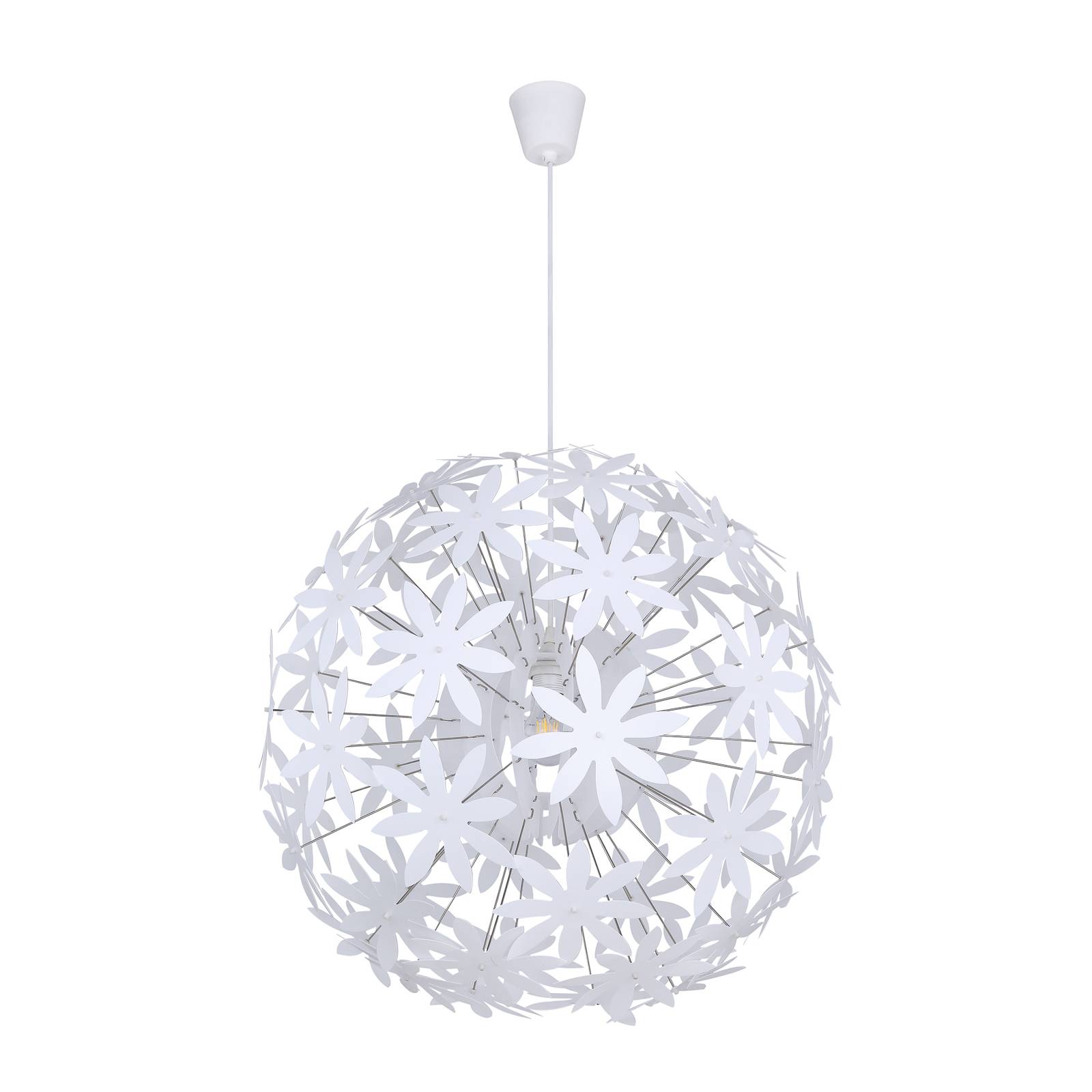 foto del prodotto globo sospensione stella fiori di plastica, bianco