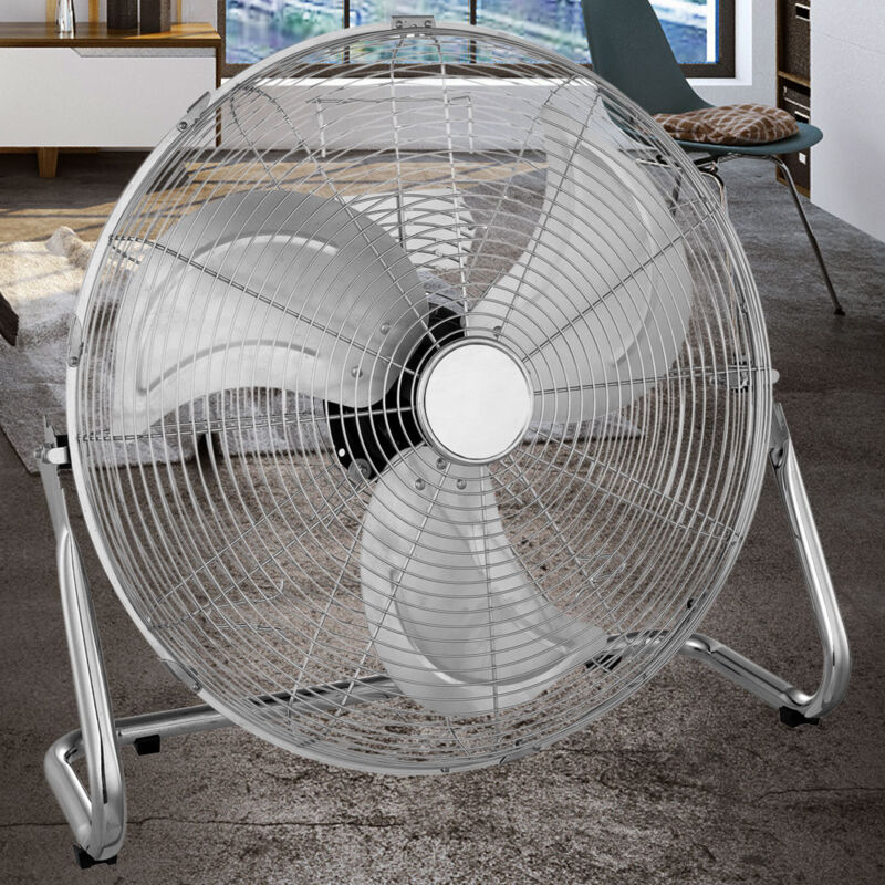foto del prodotto globo ventilatore a piedistallo ventilatore a piedistallo raffreddatore 3 livelli di potenza regolabili cromo, alluminio, cavo 250 cm, lxlxh
