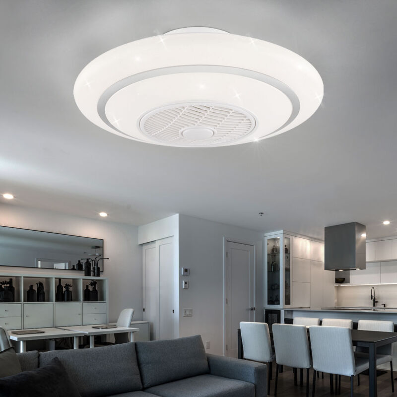 foto del prodotto globo ventilatore da soffitto con luce e telecomando lampada da soffitto ventilatore lampada da soffitto effetto stella lampada diurna, cct,