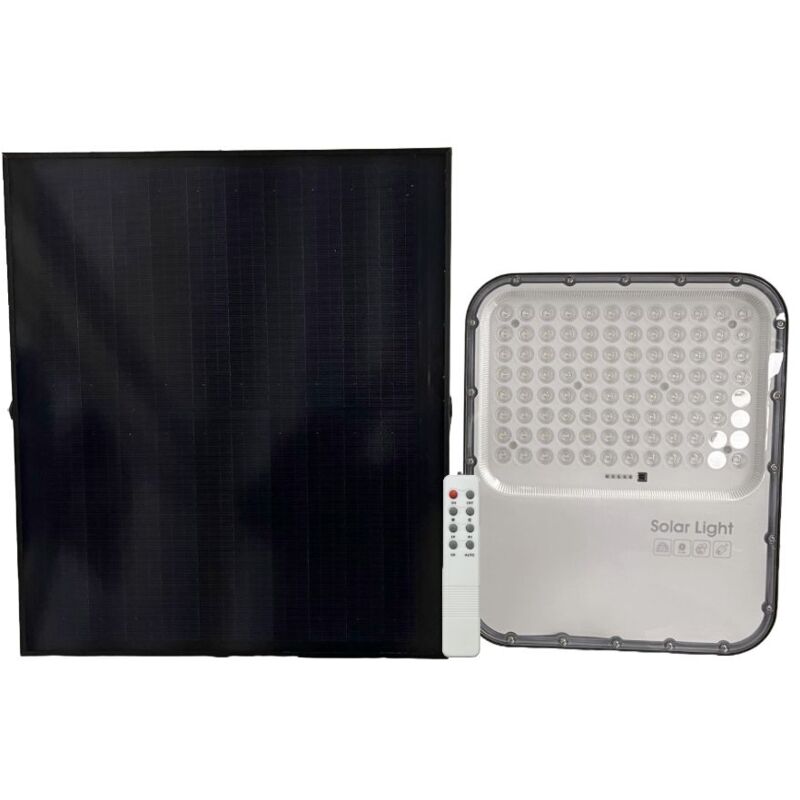foto del prodotto gloca faro solare a led 300w per esterno con pannello solare e telecomando temperatura 5000k