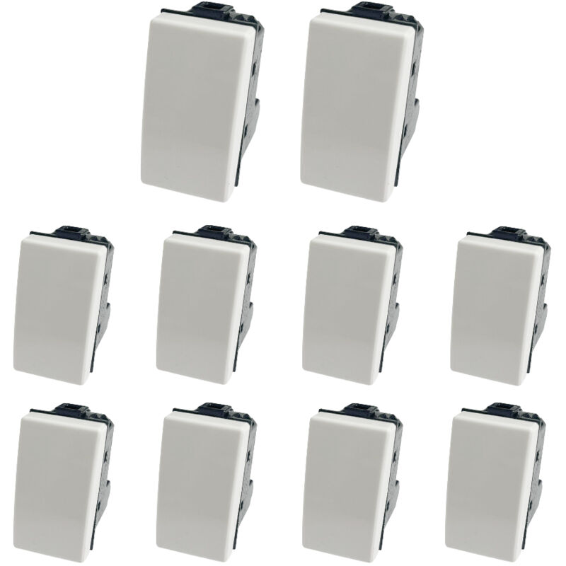 foto del prodotto gloca set 10 deviatori unipolari 16a 250v compatibili con serie matix
