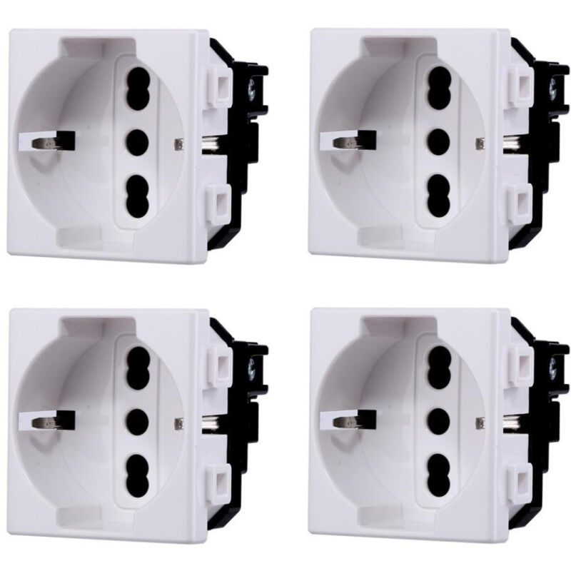 foto del prodotto gloca set 4 prese schuko 2p t 10 16a compatibili con serie matix