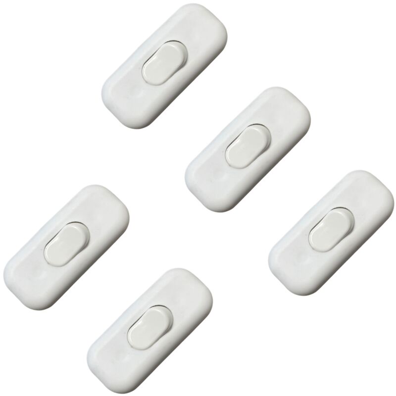 foto del prodotto gloca set 5 interruttori passafilo in termoplastica on off colore bianco 250v