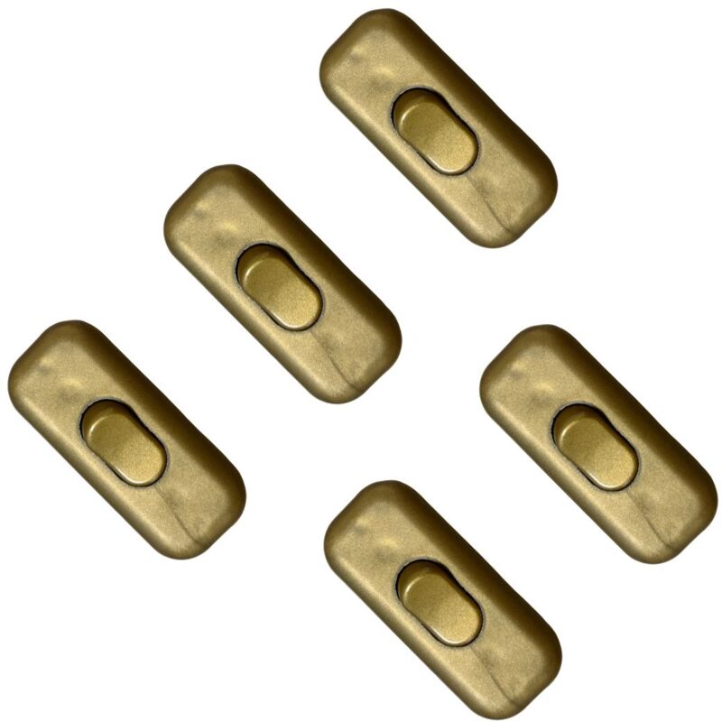 foto del prodotto gloca set 5 interruttori passafilo in termoplastica on off colore oro 250v