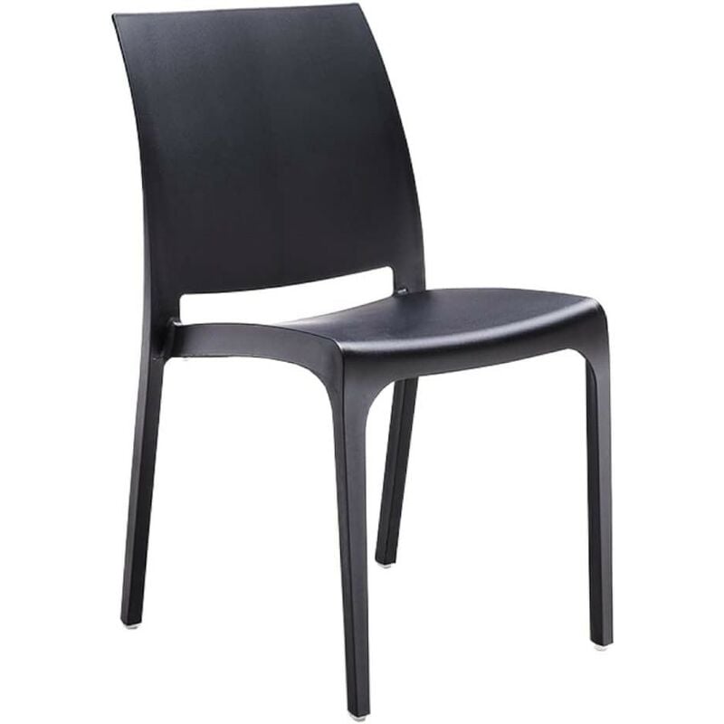 foto del prodotto gloupie sedia volga in polipropilene nero,54x46x81cm,peso 3,5kg,per interno esterno,made in italy,sedie impilabili