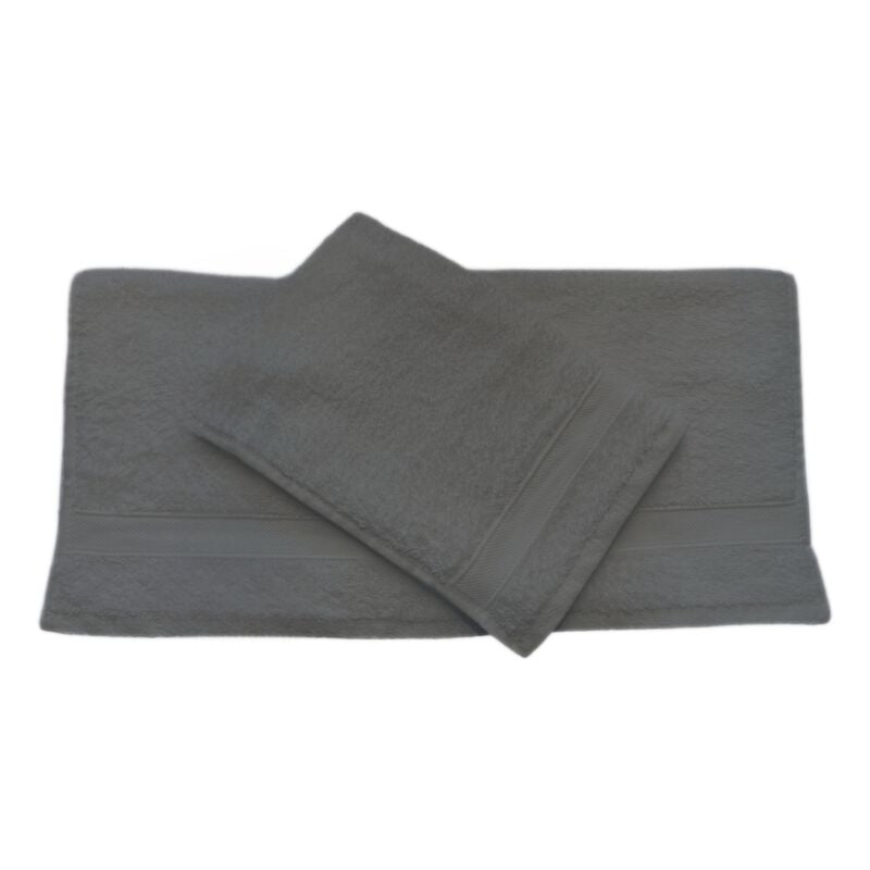 foto del prodotto gloupie set 2 asciugamani bagno viso e bidet in 100 spugna di puro cotone in tinta unita dal color antracite