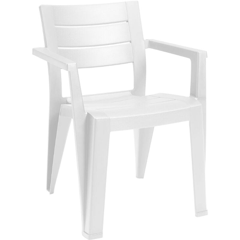 immagine 0 del prodotto gloupie set 4 poltrone vicky con braccioli, in polipropilene bianco, impilabili, l 61,5 x p 58,5 x h 79 cm, sedute confortevoli