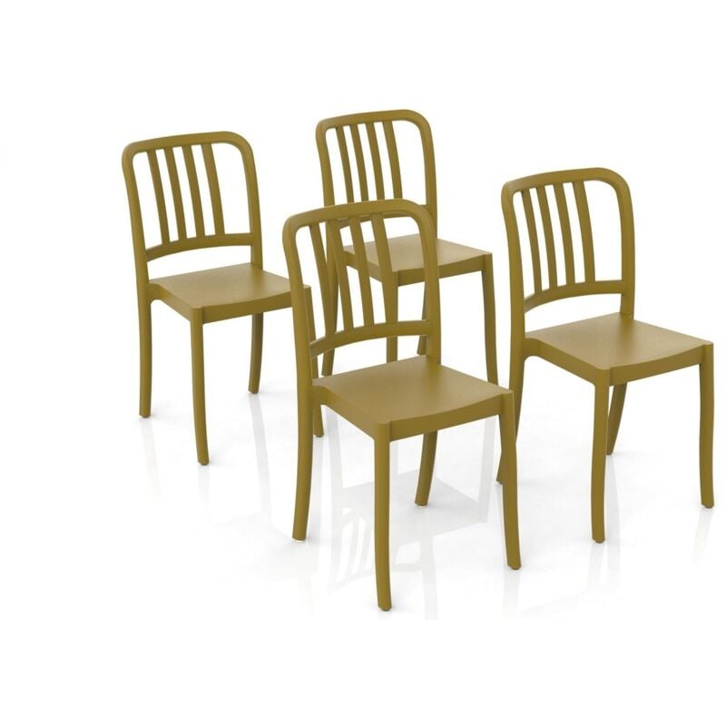 foto del prodotto gloupie - set 4 sedie impilabili charme in polipropilene neutro rinforzato giallo senape, l 41 x p 53 x h 84,5 cm, made in italy