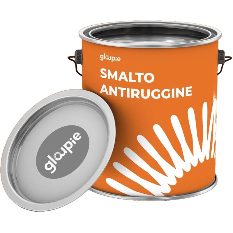 foto del prodotto gloupie smalto antiruggine sintetico per finiture e rivestimenti interni ed esterni, grigio touring, 0,75 lt, made in italy