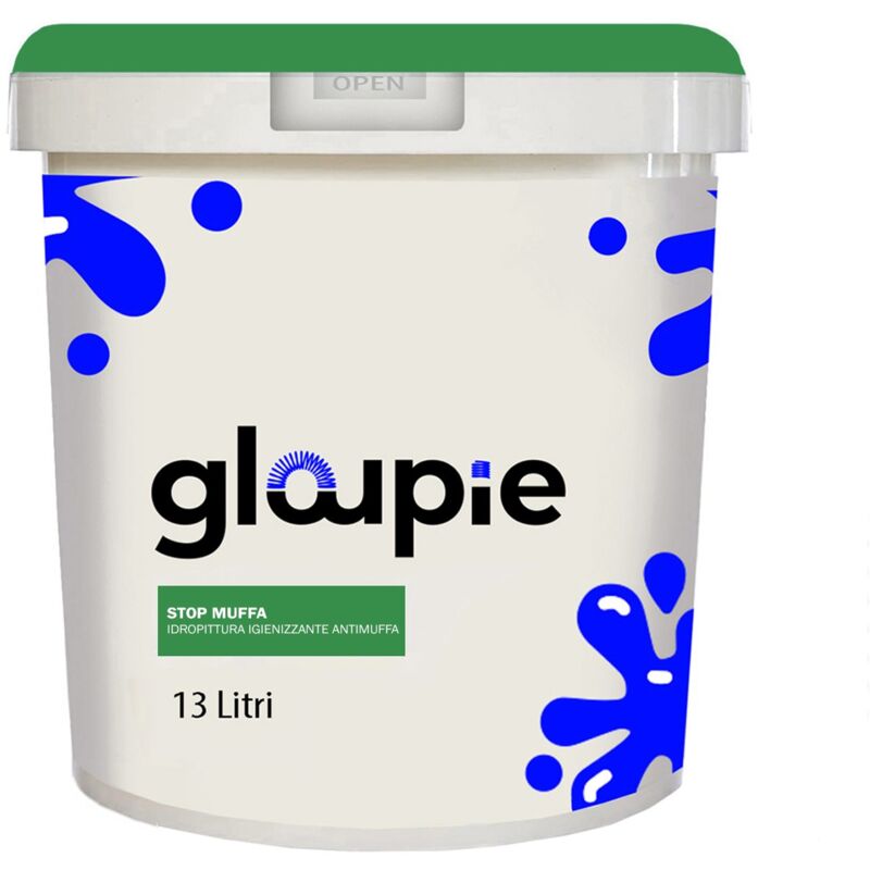 foto del prodotto gloupie stop muffa pittura all acqua antimuffa traspirante per pareti per tutti gli ambienti interni 13 lt bianco made in italy