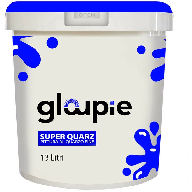foto del prodotto gloupie super quarz pittura al quarzo per esterno resistente alle intemperie , 13 litri , bianco, made in italy