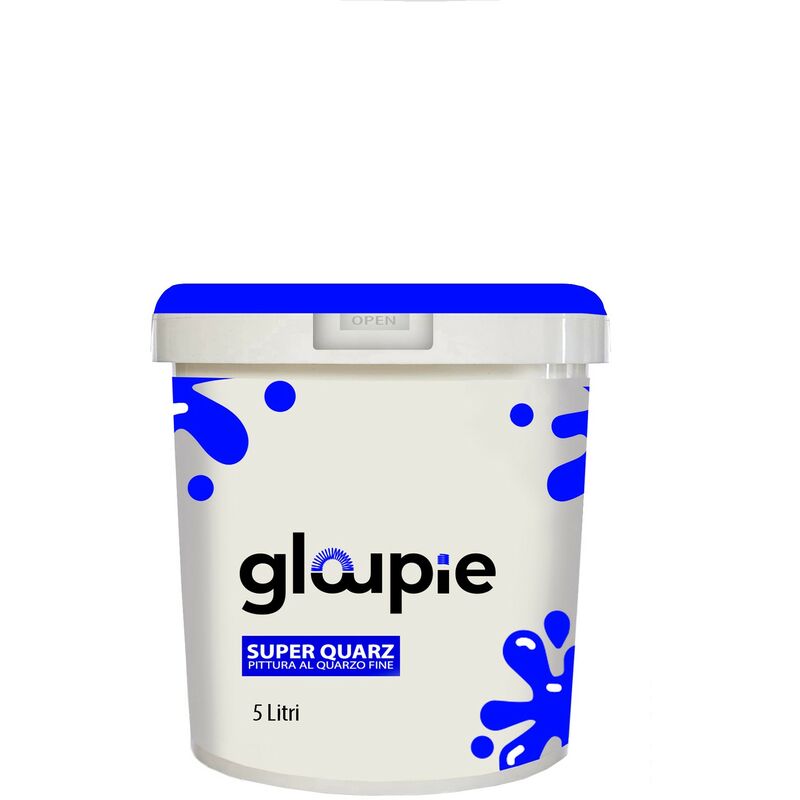 foto del prodotto gloupie super quarz pittura al quarzo per esterno resistente alle intemperie , 5 litri , bianco, made in italy