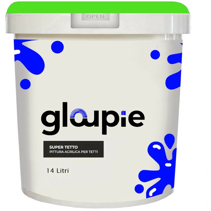 foto del prodotto gloupie super tetto idropittura acrilica elastomerica per protezione e decorazione di tetti e superfici esterne 14 lt verde