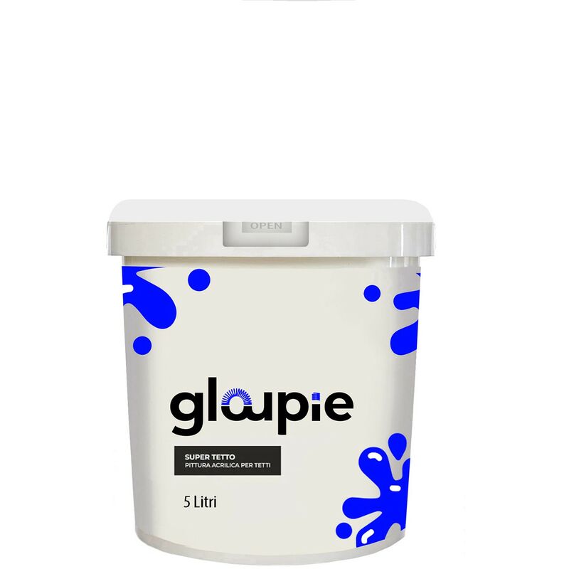 foto del prodotto gloupie super tetto idropittura acrilica elastomerica per protezione e decorazione di tetti e superfici esterne 5 lt bianco