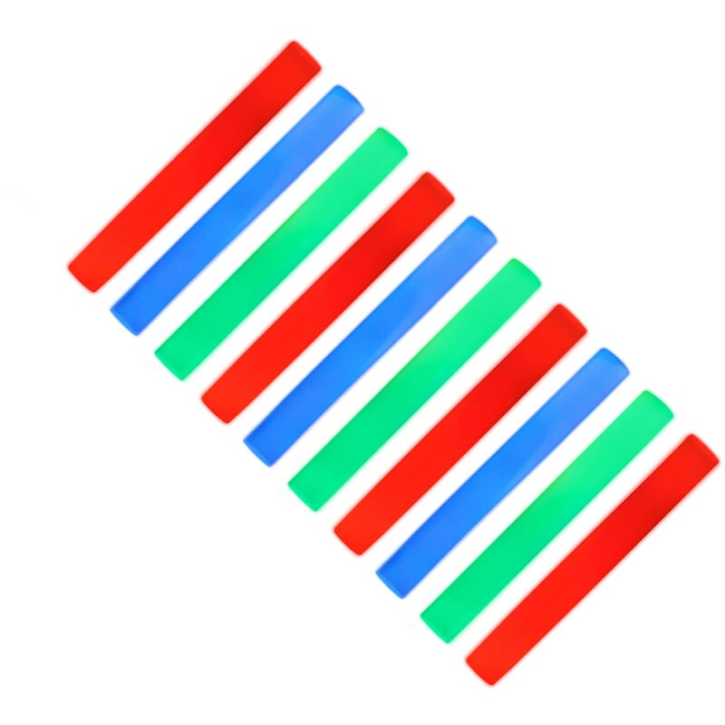 foto del prodotto glow stick, set da 10 bastoni a led luminosi, 6 effetti di luce, bastoncini in gommapiuma, l 40 cm, bianco - relaxdays