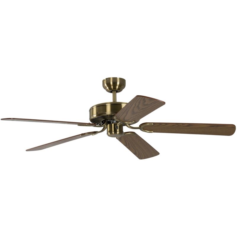 foto del prodotto gmbh ventilatore da soffitto potkuri ottone, antico quercia, 132 cm pepeo