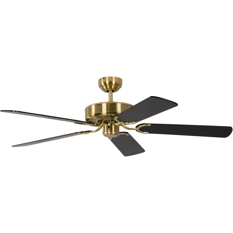 foto del prodotto gmbh ventilatore da soffitto potkuri, ottone satinato nero, 132 cm pepeo