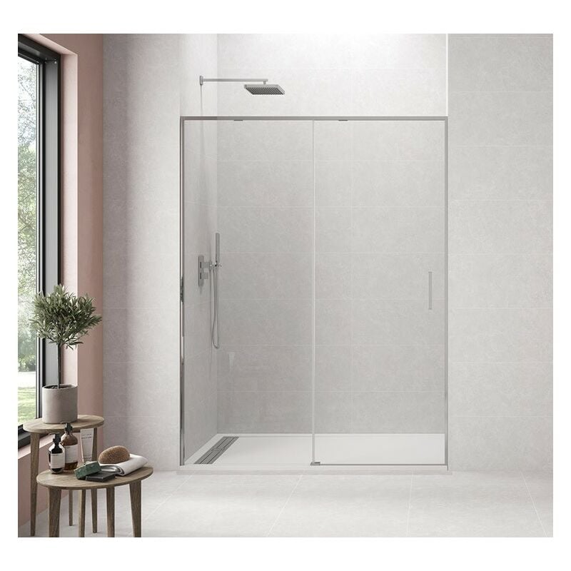 foto del prodotto gme box doccia twenty fisso scorrevole sistema di chiusura automatica soft close estensione 145 150 cm