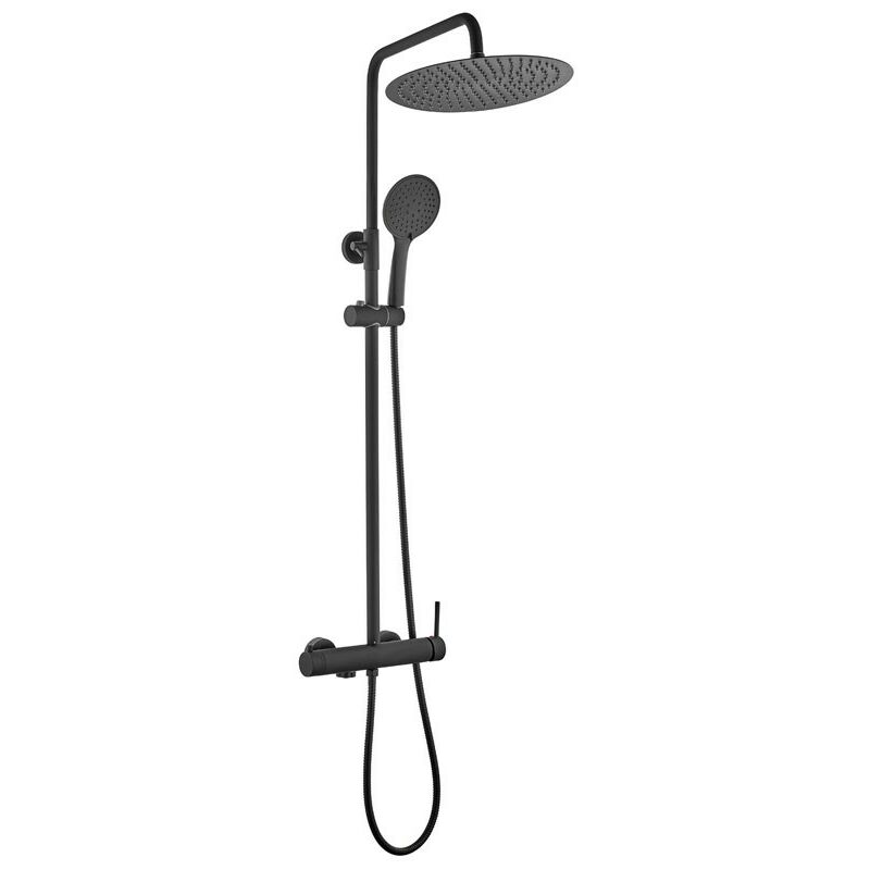 foto del prodotto gme colonne doccia telescopica inverter r nero monocomando deviatore di flusso incorporato nel miscelatore