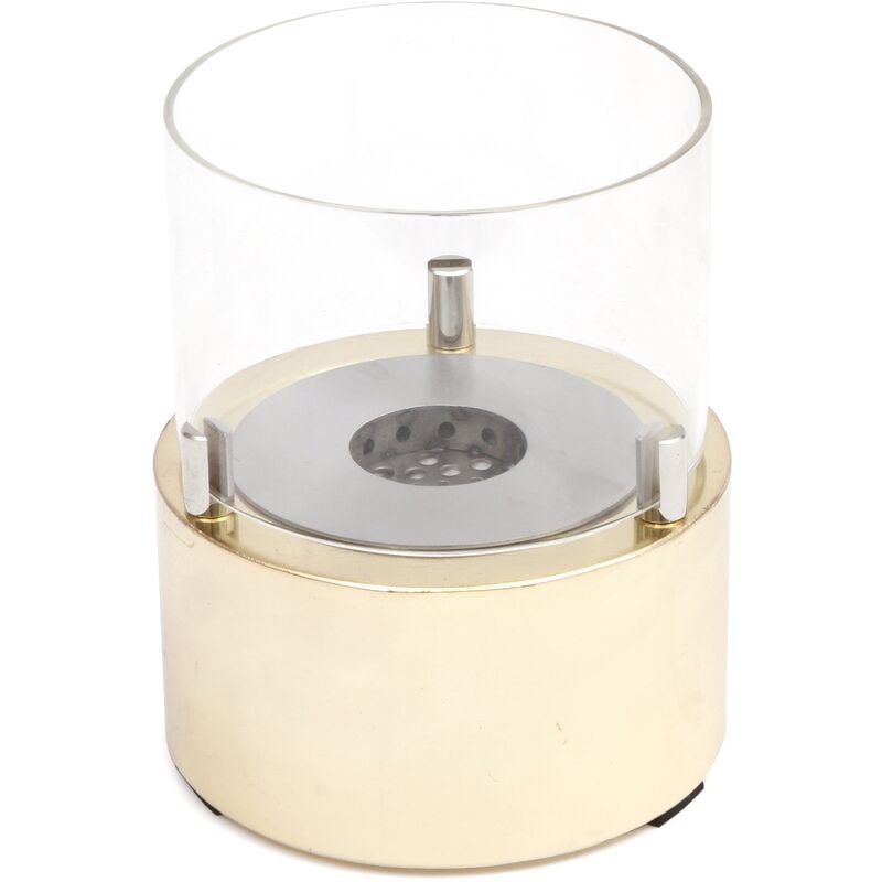 foto del prodotto gmr biocamino da tavolo a bioetanolo giotto candle gold con serbatoio da 150ml