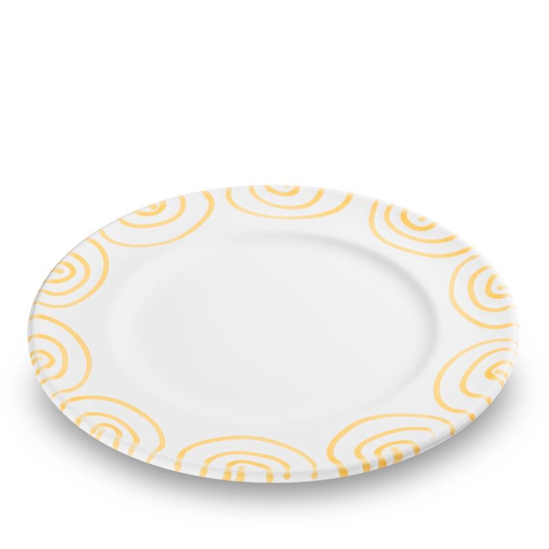 foto del prodotto gmundner ceramics giallo fiammato, piatto da pranzo gourmet 27 cm 