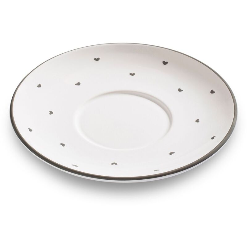 foto del prodotto gmundner ceramics heart grey, tazza da t con piattino maxima 18 cm 