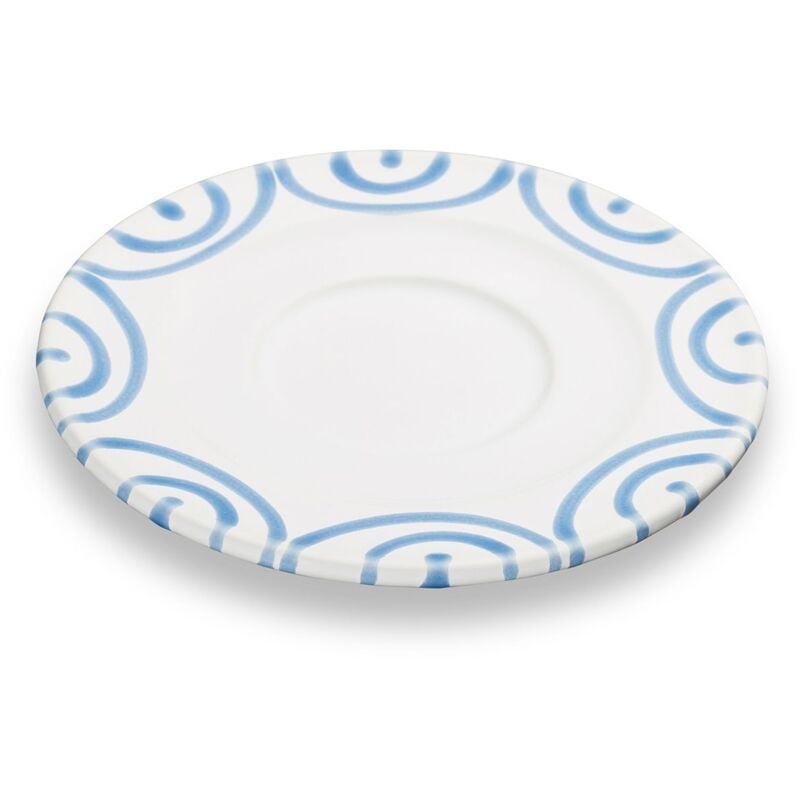 foto del prodotto gmundner keramik ceramica gmundner blu fiammato, piattino cappuccino 14cm 
