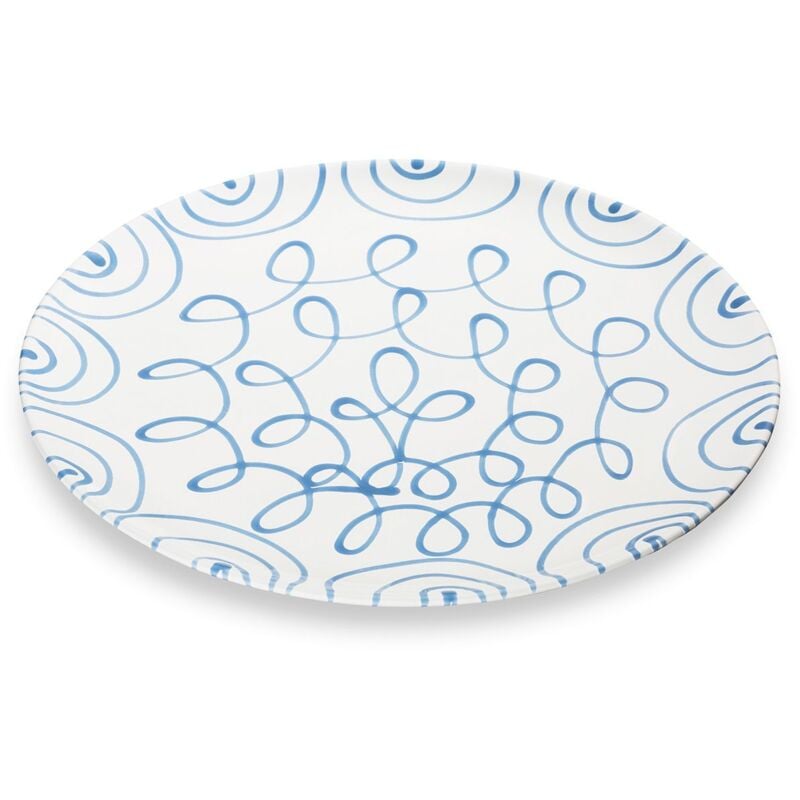 foto del prodotto gmundner keramik ceramica gmundner blu fiammato, piatto da portata coppa 32 cm 