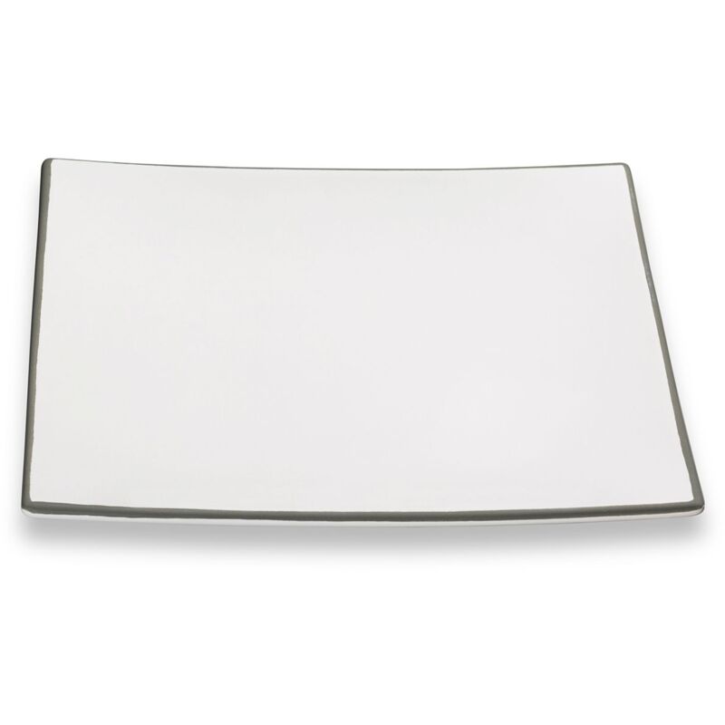 foto del prodotto gmundner keramik ceramica gmundner bordo grigio, piatto da pranzo trend 26x26 cm 