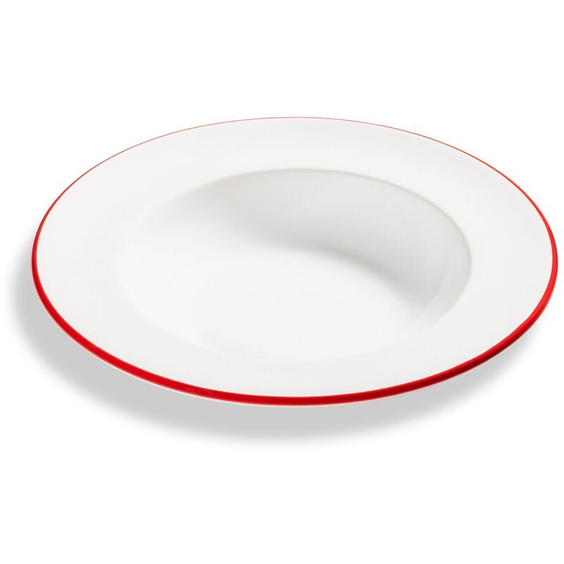 foto del prodotto gmundner keramik ceramica gmundner bordo rosso rubino, piatto fondo gourmet 24 cm 