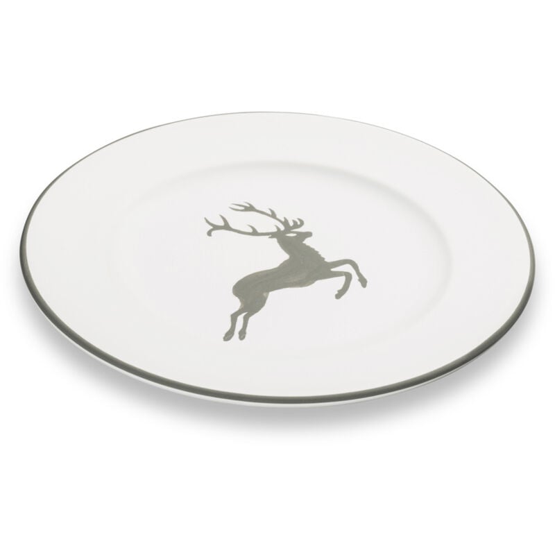 foto del prodotto gmundner keramik ceramica gmundner cervo grigio, piatto da dessert gourmet 18 cm 