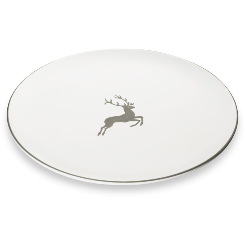 foto del prodotto gmundner keramik ceramica gmundner cervo grigio, piatto da portata tazza 32 cm 