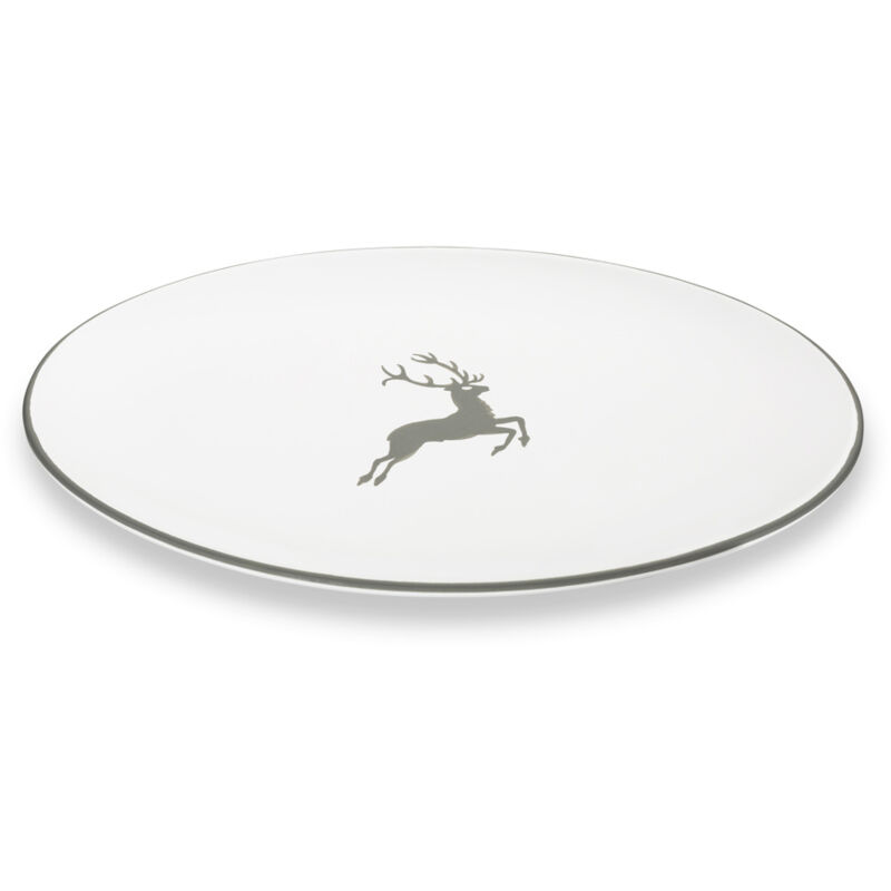 foto del prodotto gmundner keramik ceramica gmundner cervo grigio, piatto ovale 28x21cm 