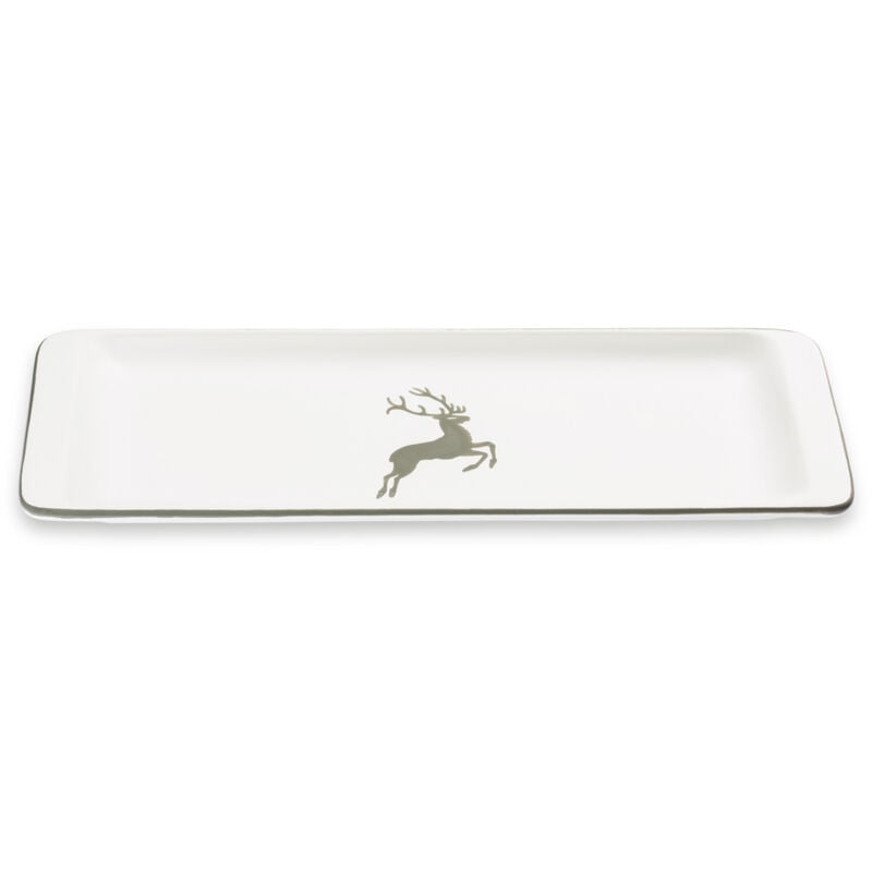 foto del prodotto gmundner keramik ceramica gmundner cervo grigio, piatto stollen 42 x 16 cm