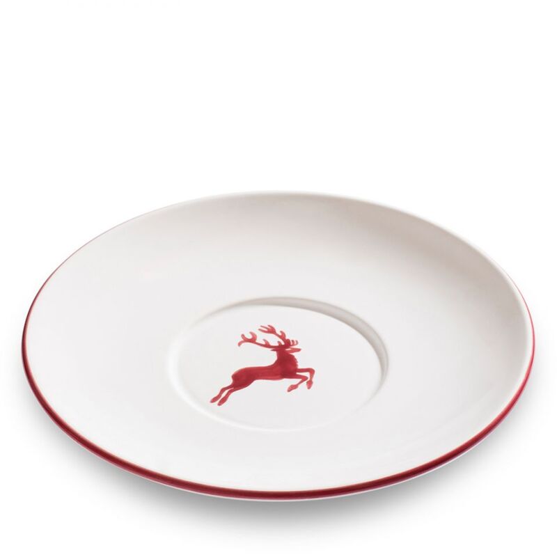 foto del prodotto gmundner keramik ceramica gmundner cervo rosso bordeaux, piattino teeta.maxima 18cm 
