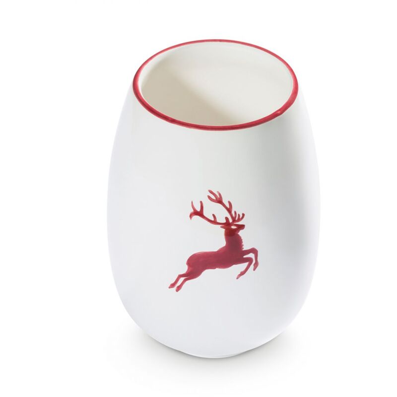 foto del prodotto gmundner keramik ceramica gmundner cervo rosso bordeaux, vaso 15 cm