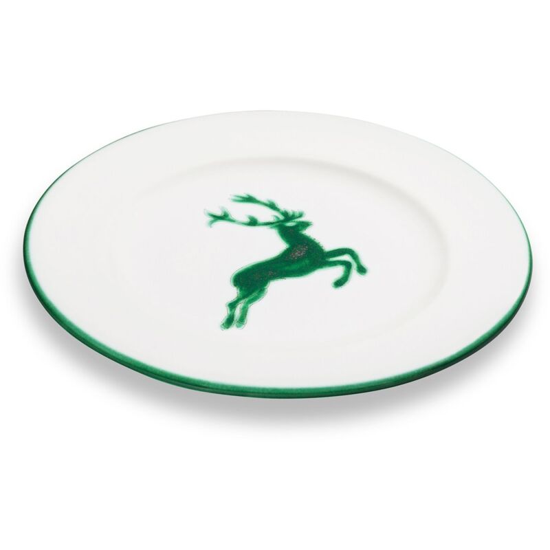 foto del prodotto gmundner keramik ceramica gmundner cervo verde, piatto da dessert gourmet 18 cm 