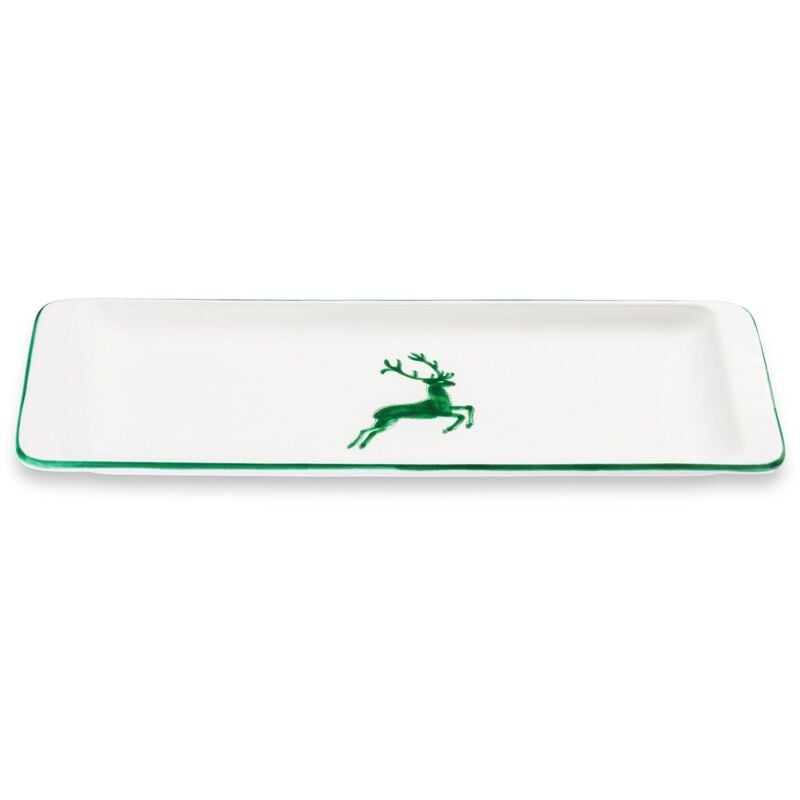 foto del prodotto gmundner keramik ceramica gmundner cervo verde, piatto stollen 42 x 16 cm